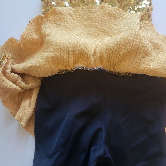 Weissman Girl Gold Black Sequin Dress Size SC Small 6-6x - Picture 4 of 9